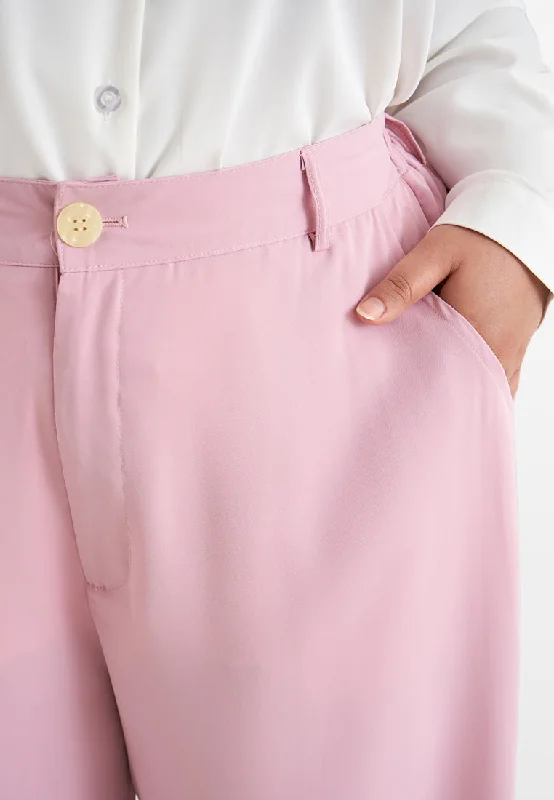 Palmira Smooth Wide Leg Pants - Pink