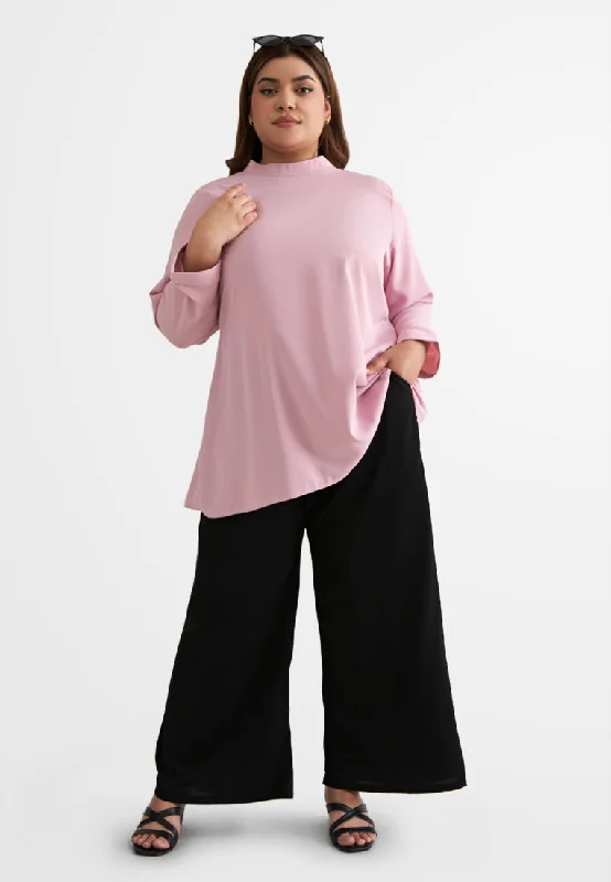 Palmira Smooth Wide Leg Pants - Black