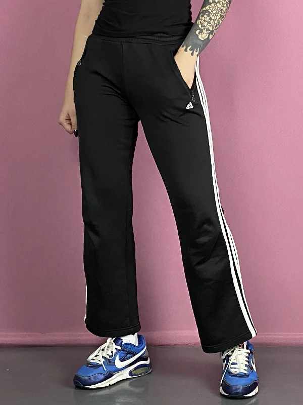 Adidas Three Stripes Vintage Women's Track Pants - M Black Polyester