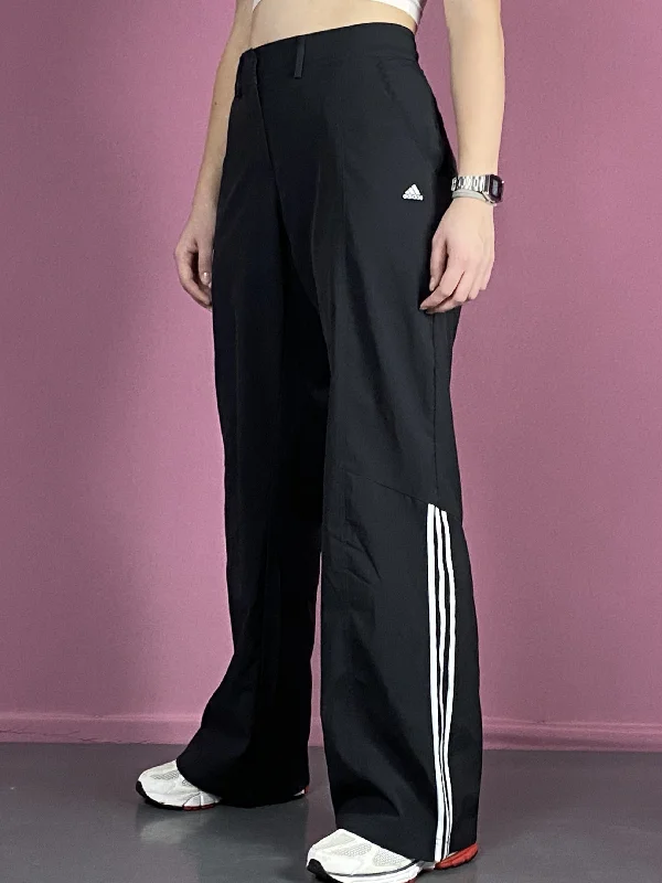 Adidas Vintage Women's High Waist Track Pants - M Black Polyester