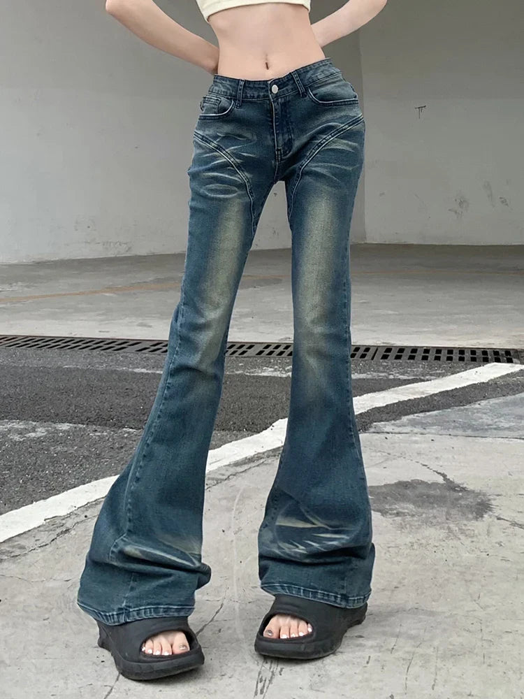 2024 Cyber Y2K Grunge Fairycore Denim Trousers for Women