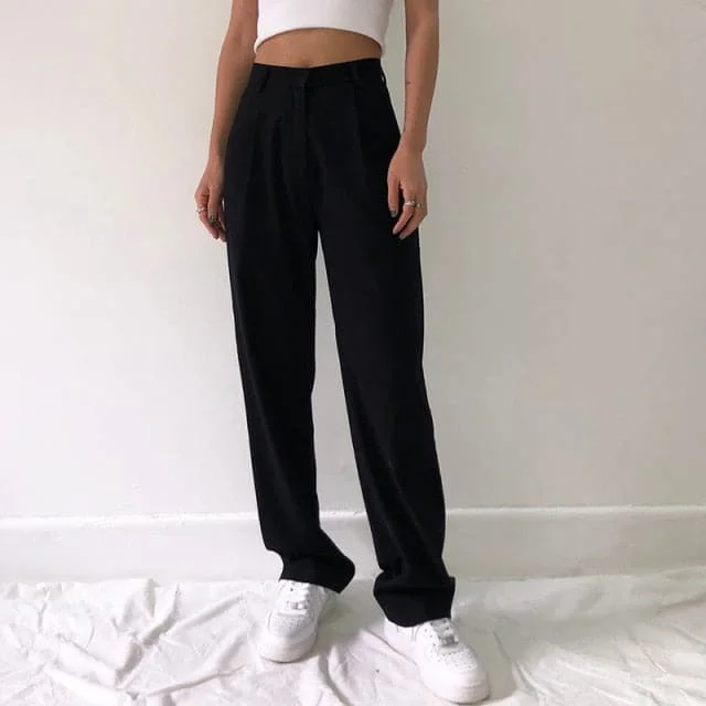 Fashion Straight Suit Women Pants