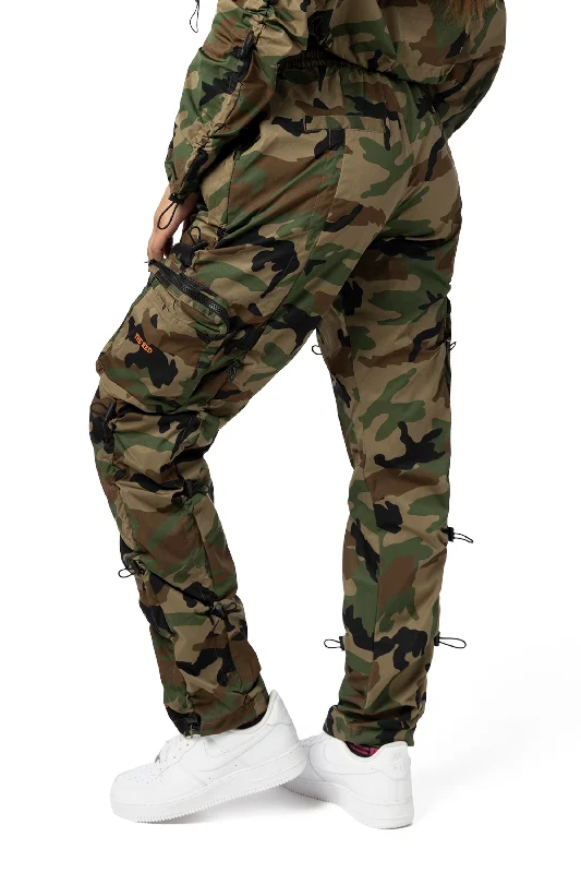 High Rise Multi Bungee Joggers - Wood Camo