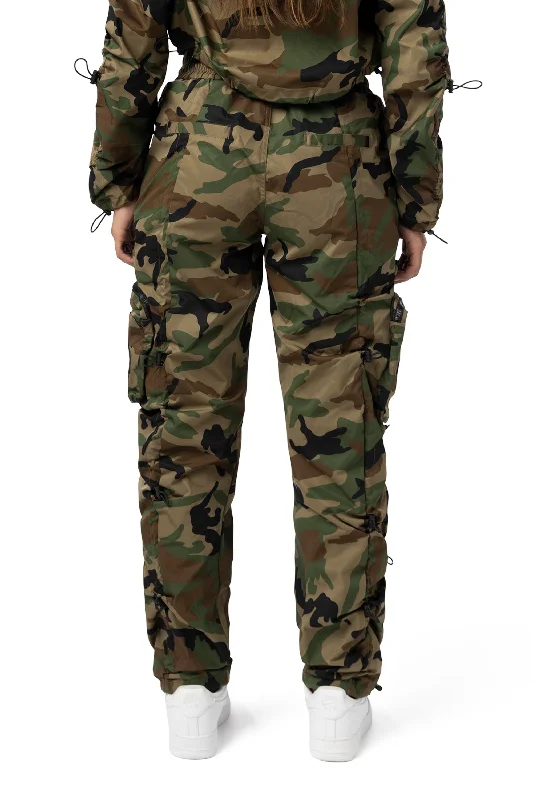 High Rise Multi Bungee Joggers - Wood Camo