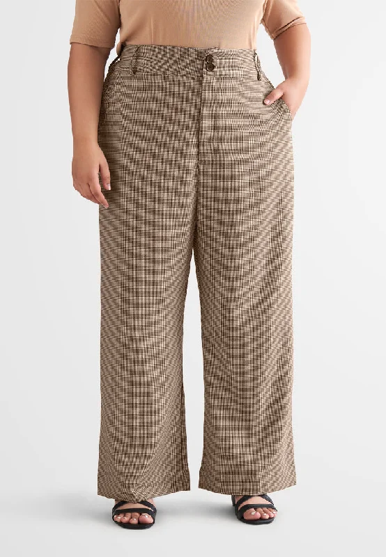 Huxley Houndstooth Highwaisted Wide Leg Pants