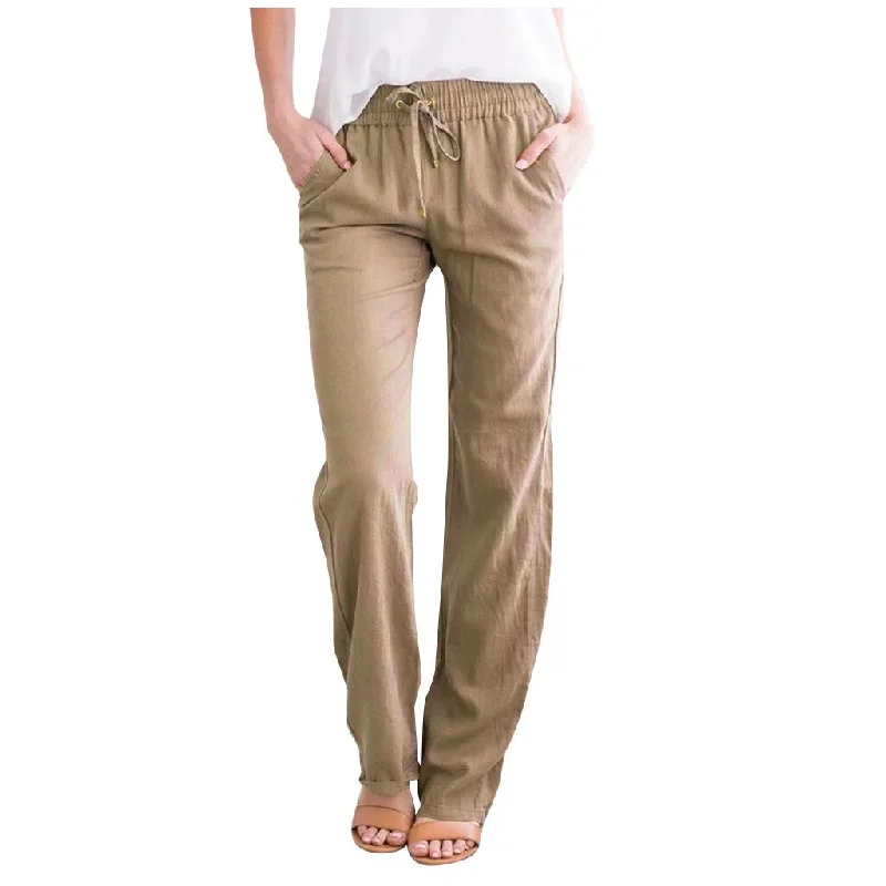 Loose Wide-Leg Pocket Ankle-length Length Trousers