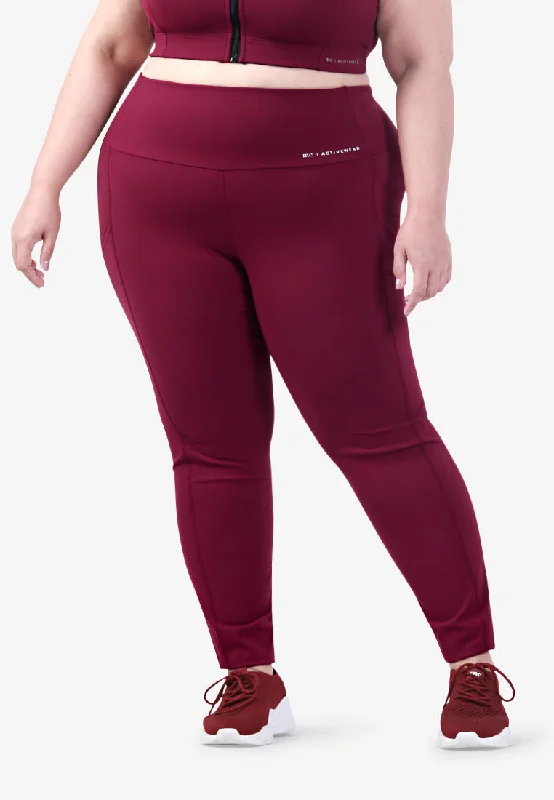 Living High-waisted Activewear Pocket Leggings - Maroon