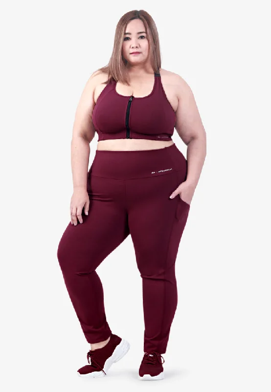 Living High-waisted Activewear Pocket Leggings - Maroon