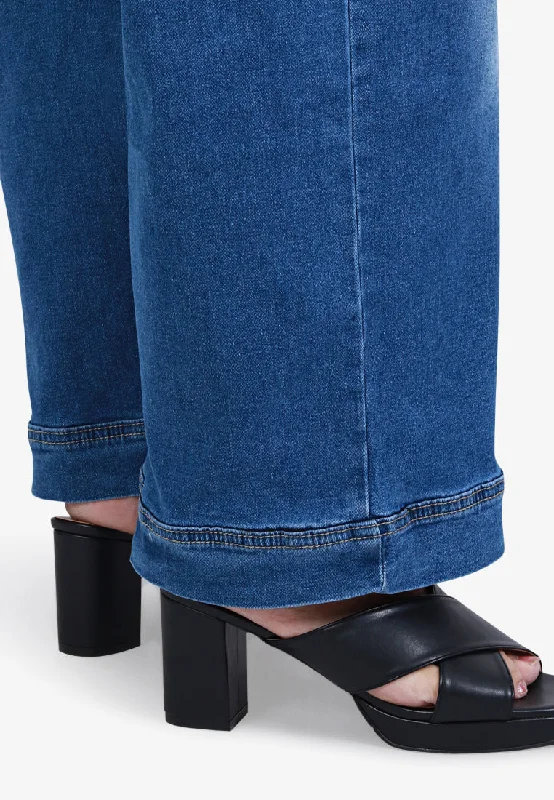 Walker Wide Leg Cropped Jeans - Blue