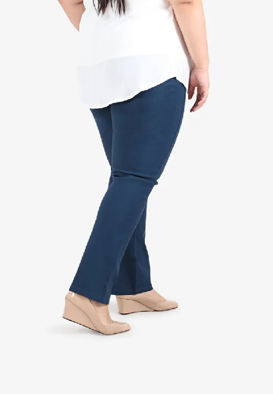 Gracie FLEXI Tall Version Straight Cut Pants - Blue