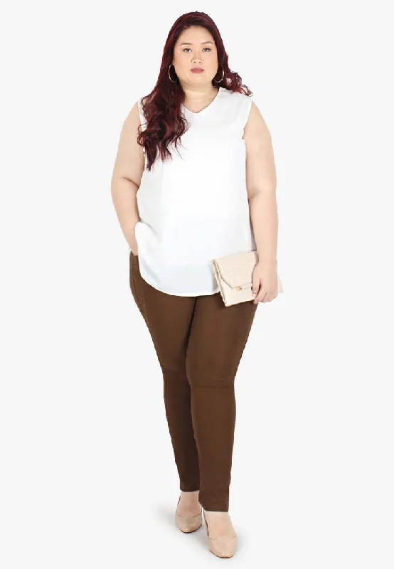 Queenie FLEXI Tall Version Skinny Pants - White