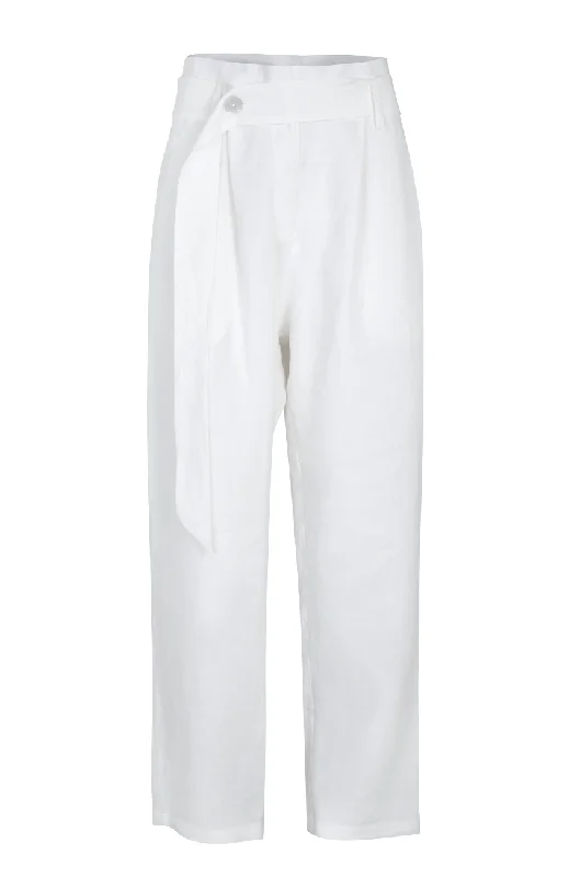 Certified Organic Linen Nomade Suit Trousers in White