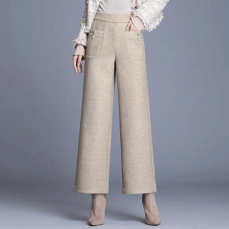 Pendent Chic High Waist Loose Classic Straight Trousers