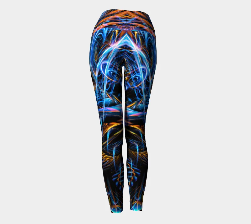 Sound Waves Over Dark High Waist Leggings