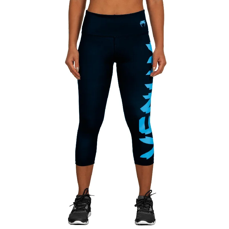 Venum Giant Cropped Leggings - Black/Cyan