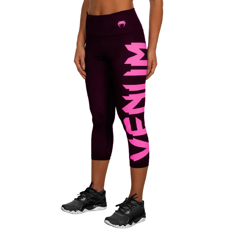 Venum Giant Cropped Leggings - Black/Neo Pink