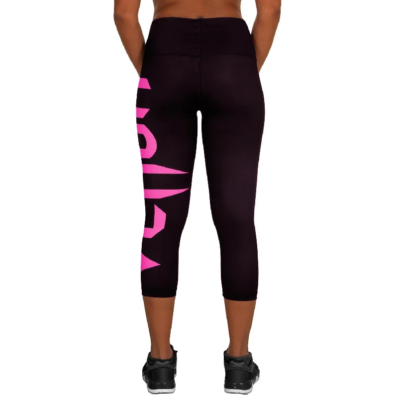 Venum Giant Cropped Leggings - Black/Neo Pink