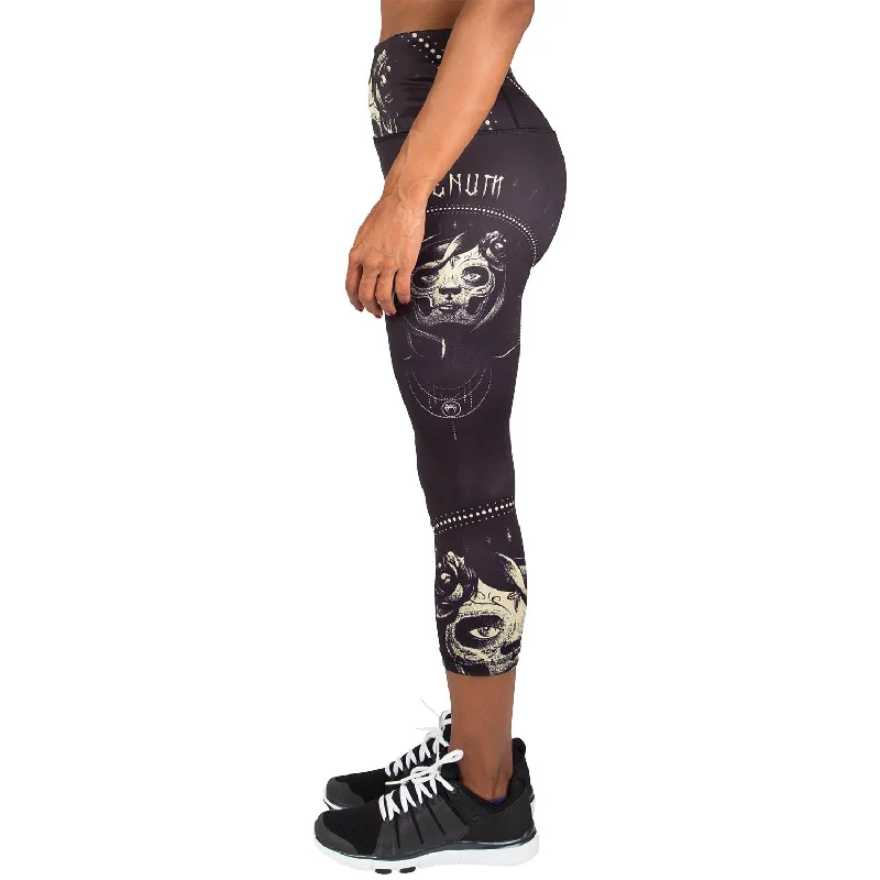 Venum Santa Muerte Cropped Leggings - Black/Yellow