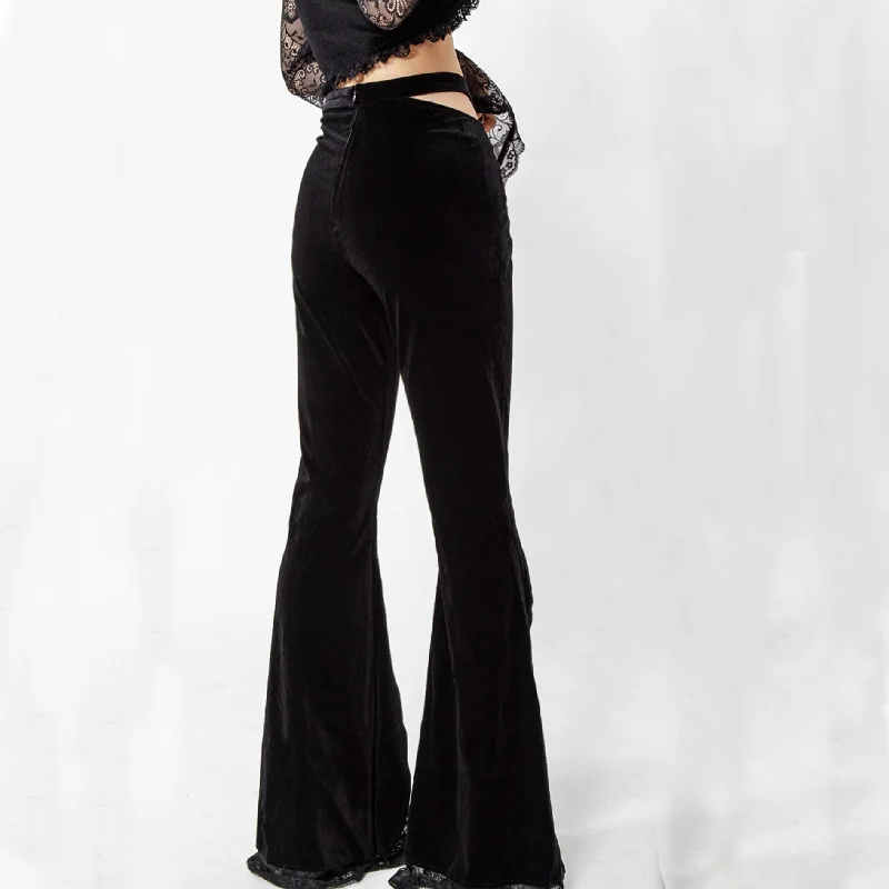 Women's Gothic Splice Slit Lace Pants