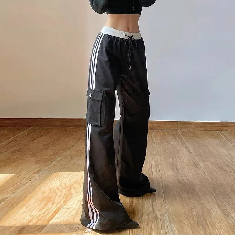 Women's Grunge Stripes Drawstring Pants