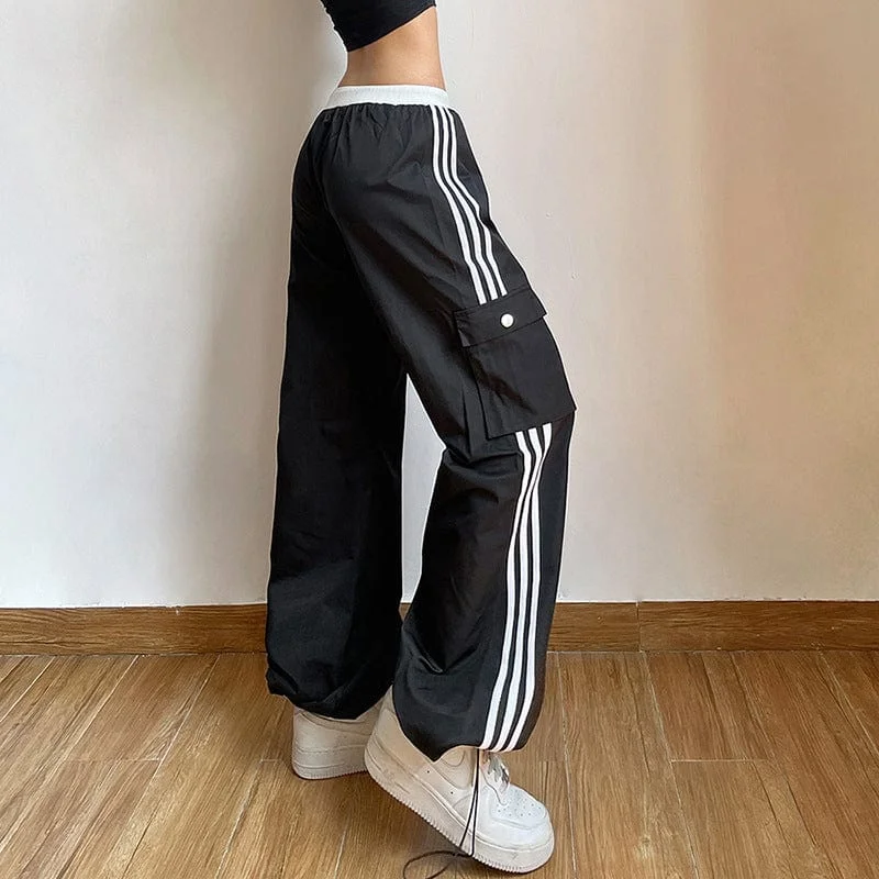 Women's Grunge Stripes Drawstring Pants