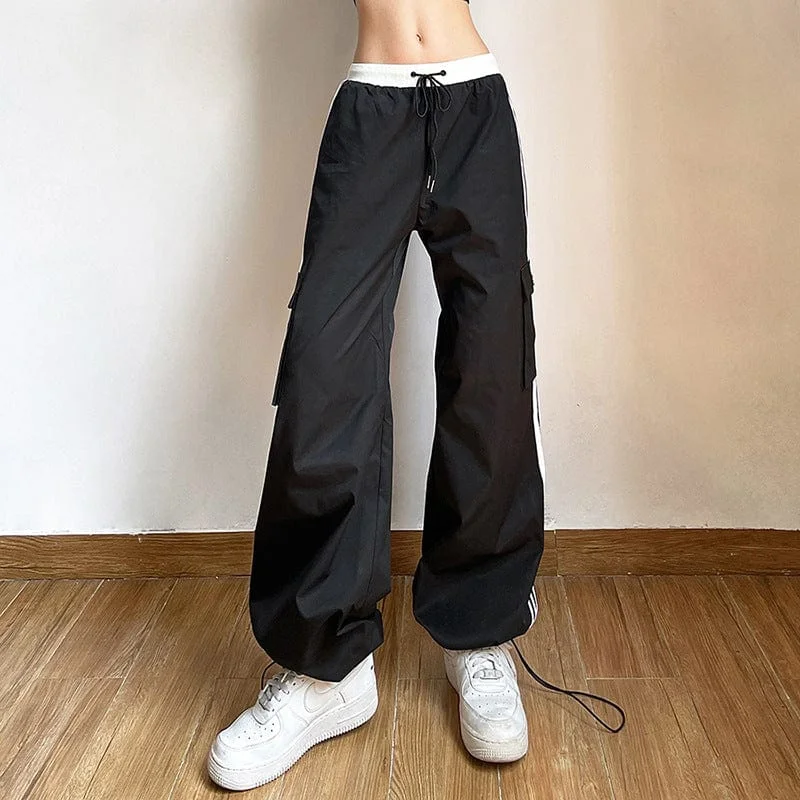 Women's Grunge Stripes Drawstring Pants