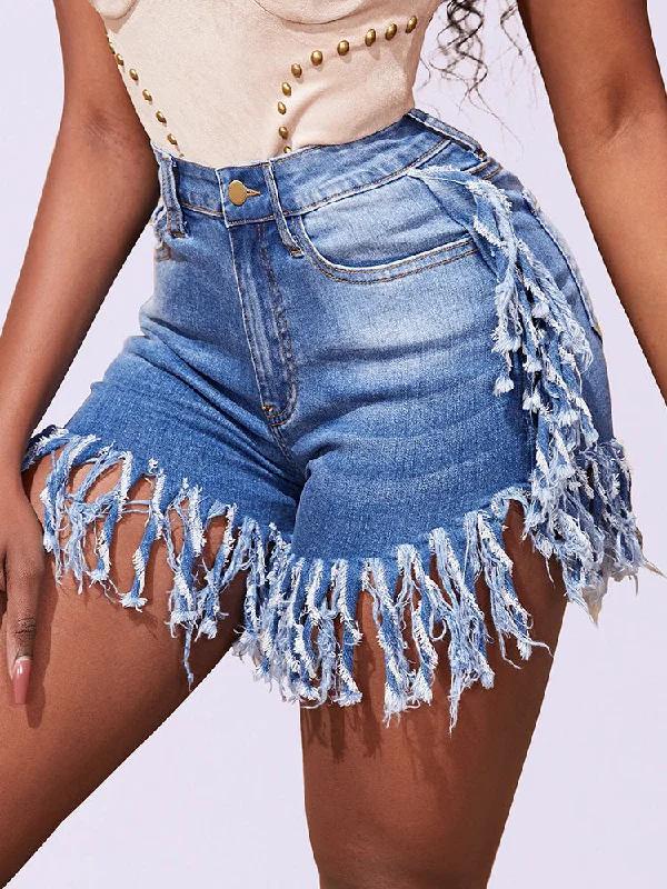 Women's High Waist Jeans Skinny Denim Street Shorts