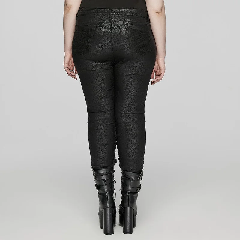 Women's Plus Size Gothic Lace-up Lace Splicing Pants