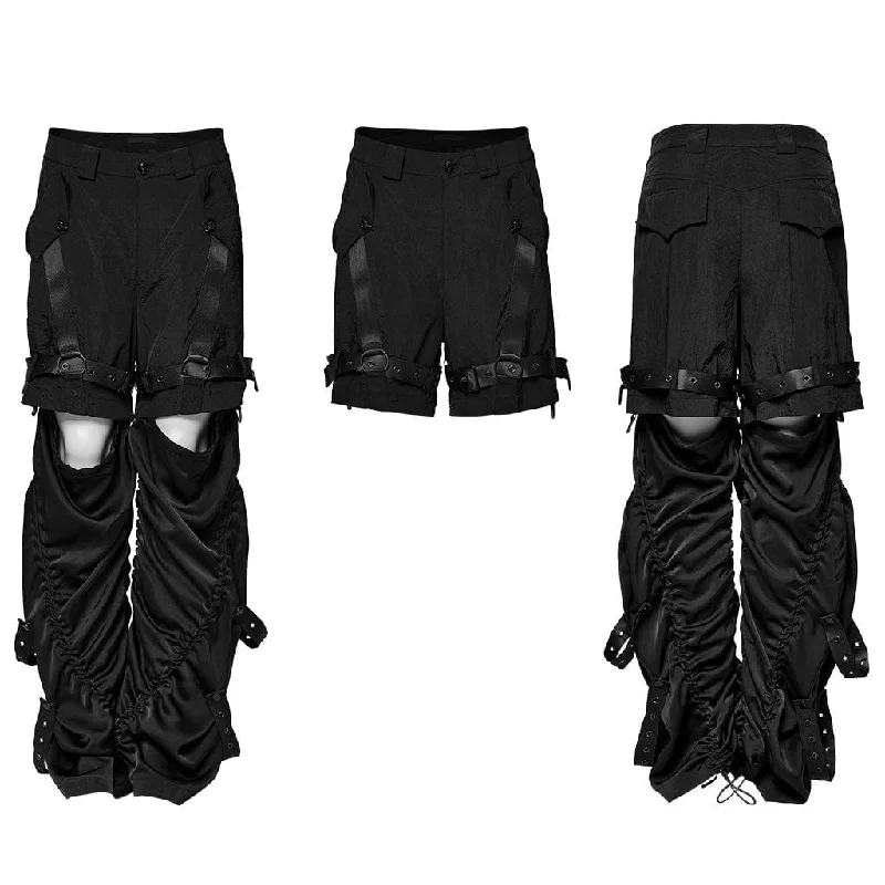 Women's Punk Drawstring Buckle Detachable Pants