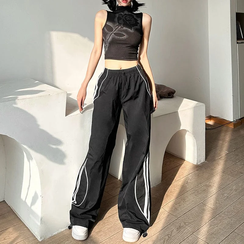 Women's Punk Drawstring Casual Pants