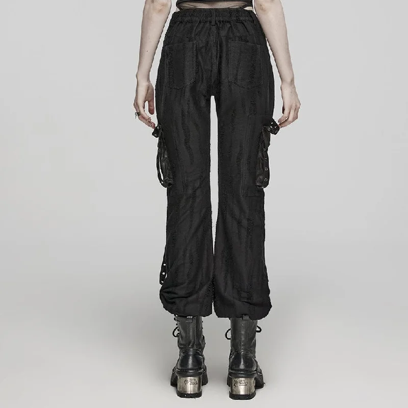 Women's Punk Eyelet Pocket Loose Pants