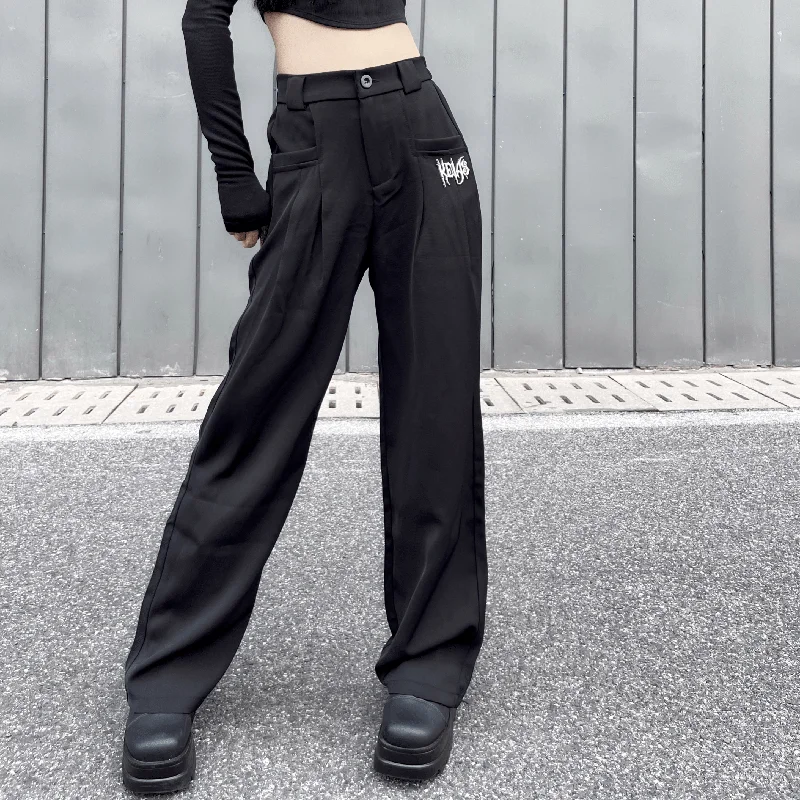 Women's Punk High-waisted Wide Leg Pants