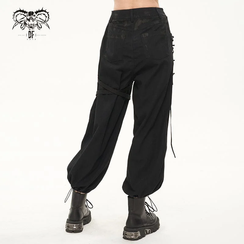 Women's Punk Lacing-up Lantern Pants