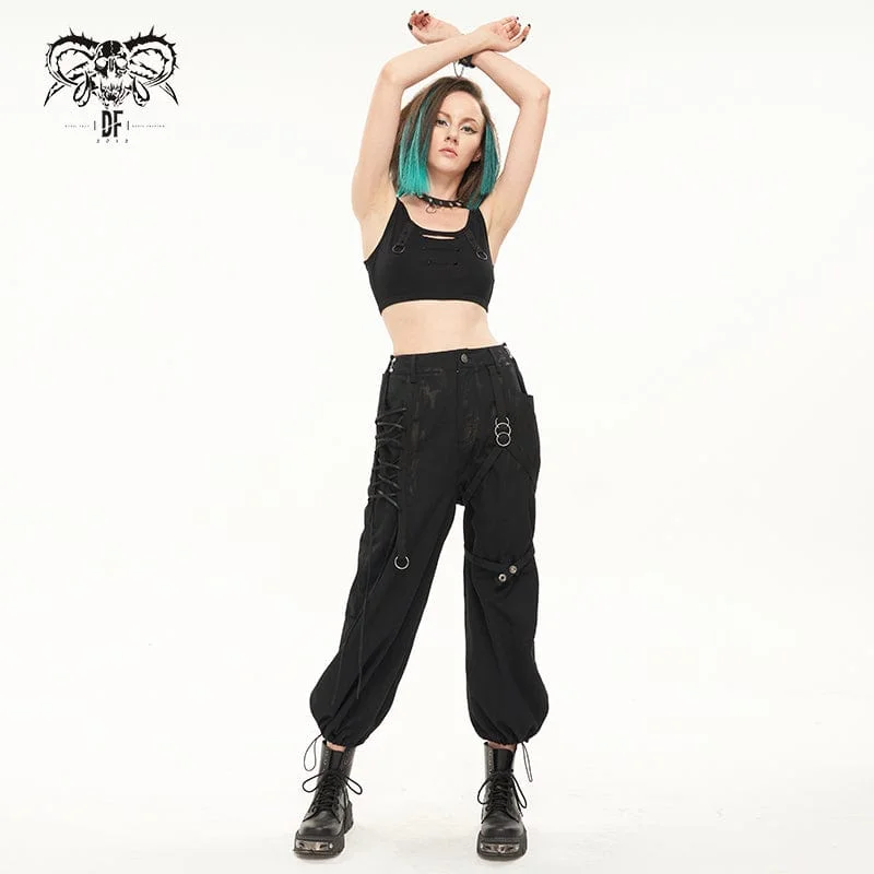 Women's Punk Lacing-up Lantern Pants