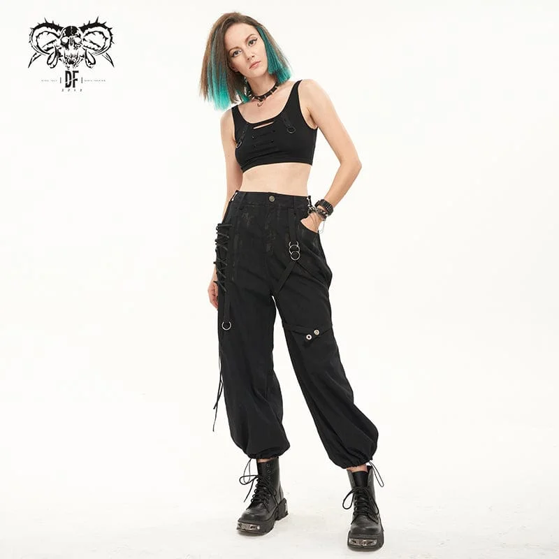 Women's Punk Lacing-up Lantern Pants