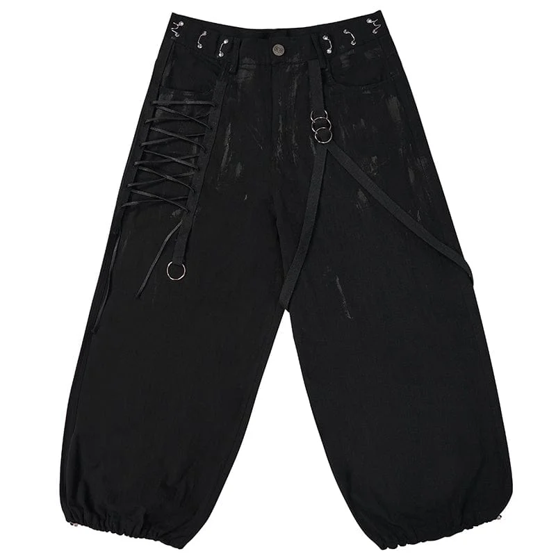 Women's Punk Lacing-up Lantern Pants