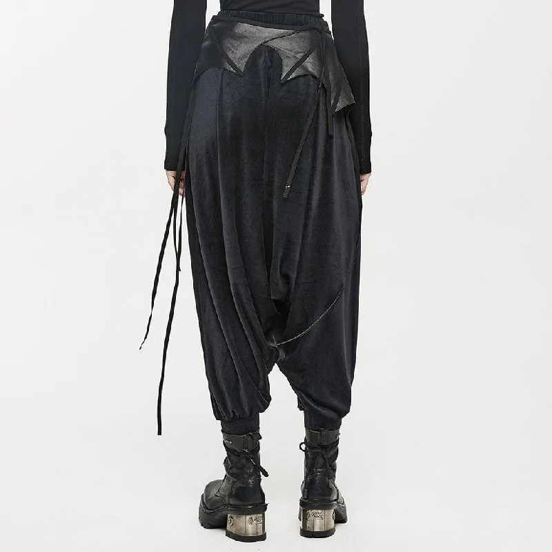 Women's Punk Sagging Pants with Bat Waistband