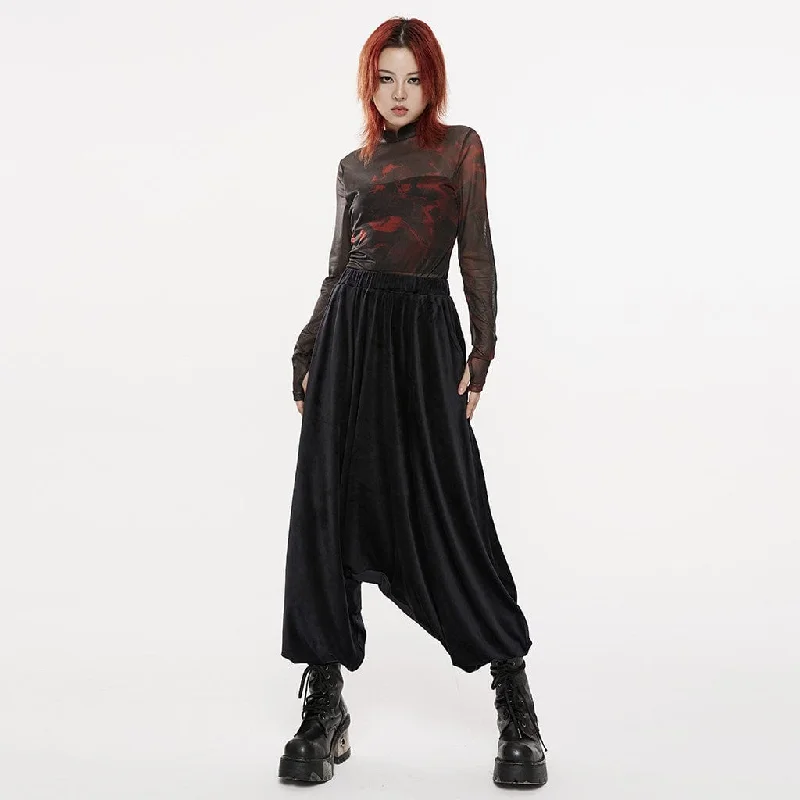 Women's Punk Sagging Pants with Bat Waistband