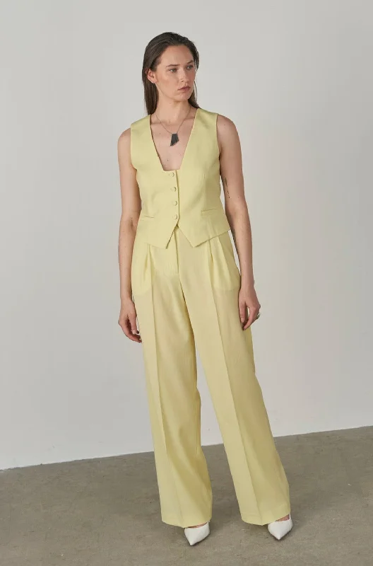 Yellow Zelva Sustainable Wool wide-leg pants