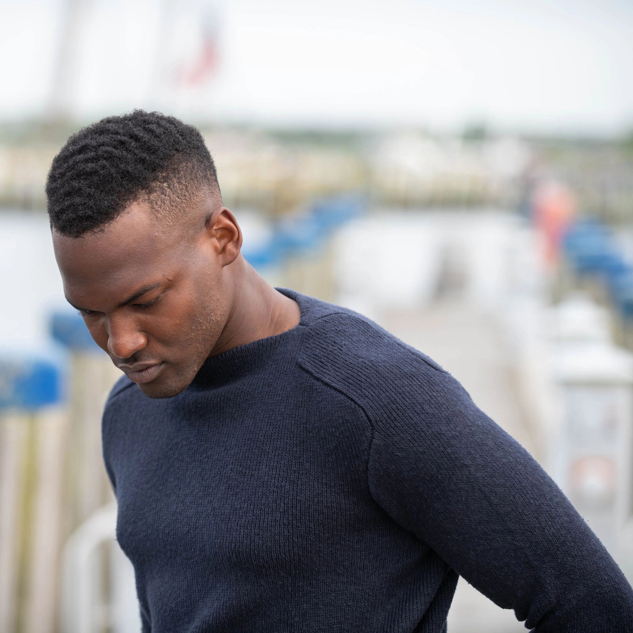 Navy Boatneck Sweater