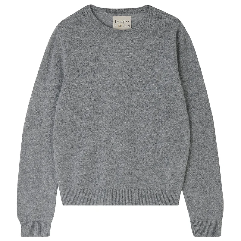 Cashmere Lightweight Crew in Mid Grey