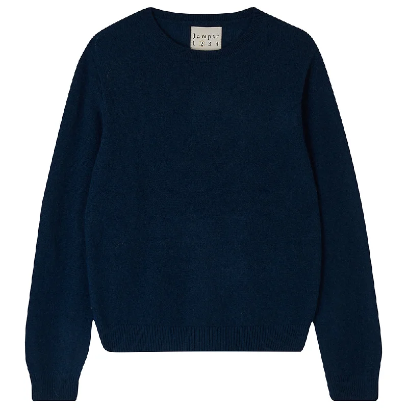 Cashmere Lightweight Crew in Navy