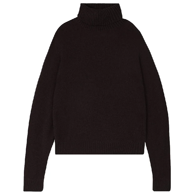 Cashmere Lightweight Roll Collar in Bitter