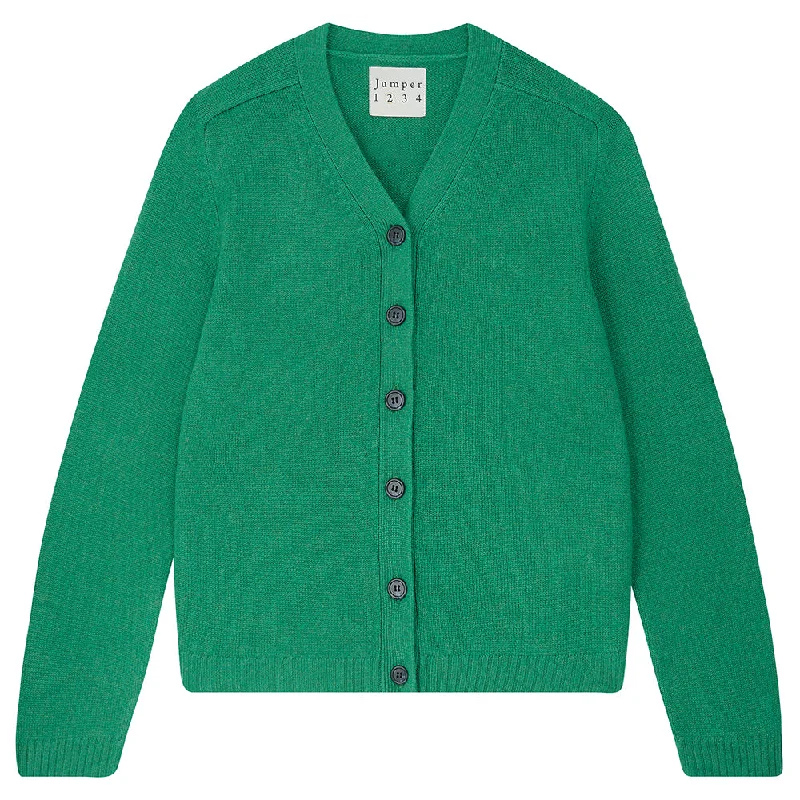 Cashmere Saddle Cardigan in Grass Green