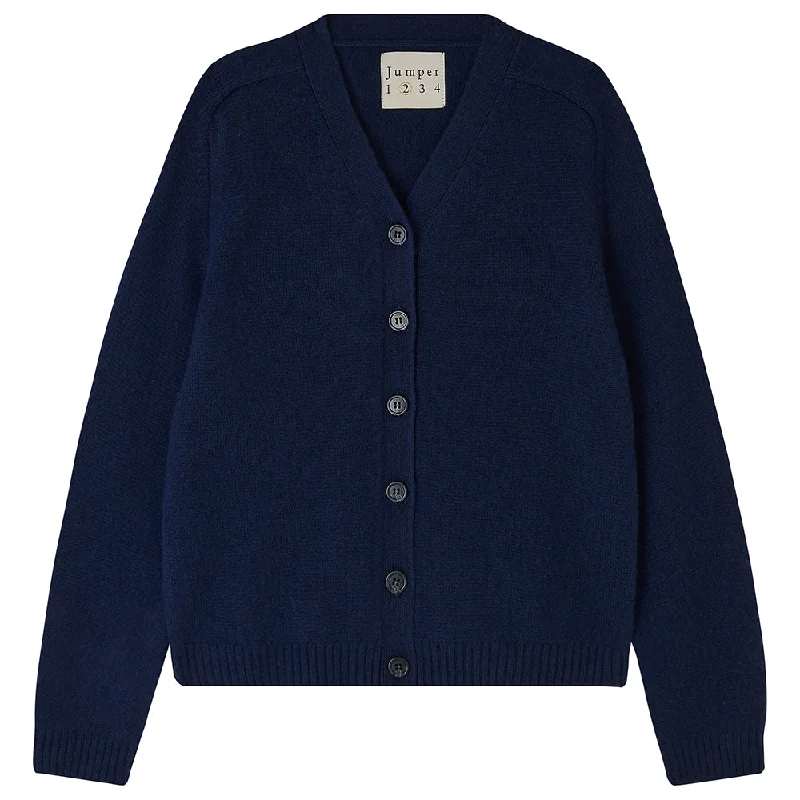 Cashmere Saddle Cardigan in Navy