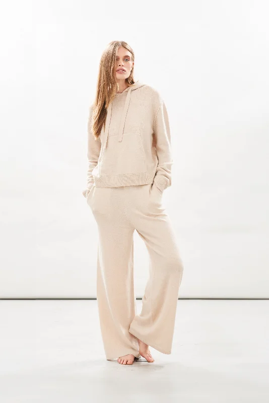 Cashmere Wool Joggers in Biscuit