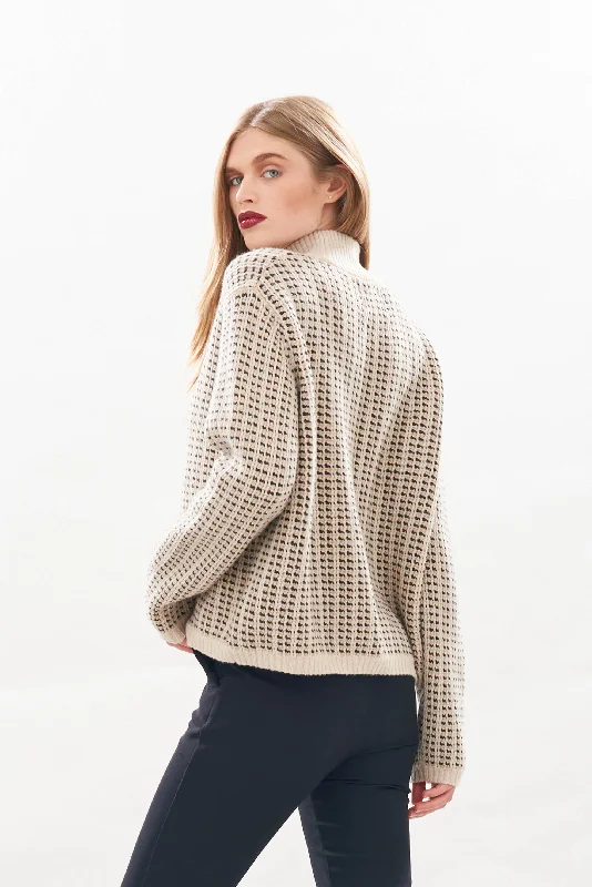 Cashmere Wool Multi Stitch Turtle in Biscuit