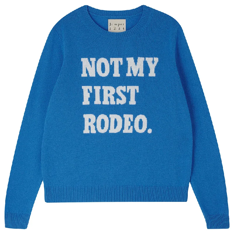 Cashmere Wool Rodeo Crew in Sky and Cream