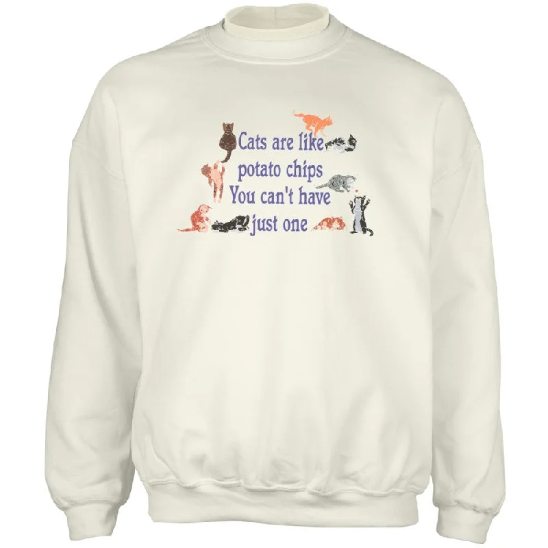 Cats Are Like Potato Chips Adult Crew Sweatshirt