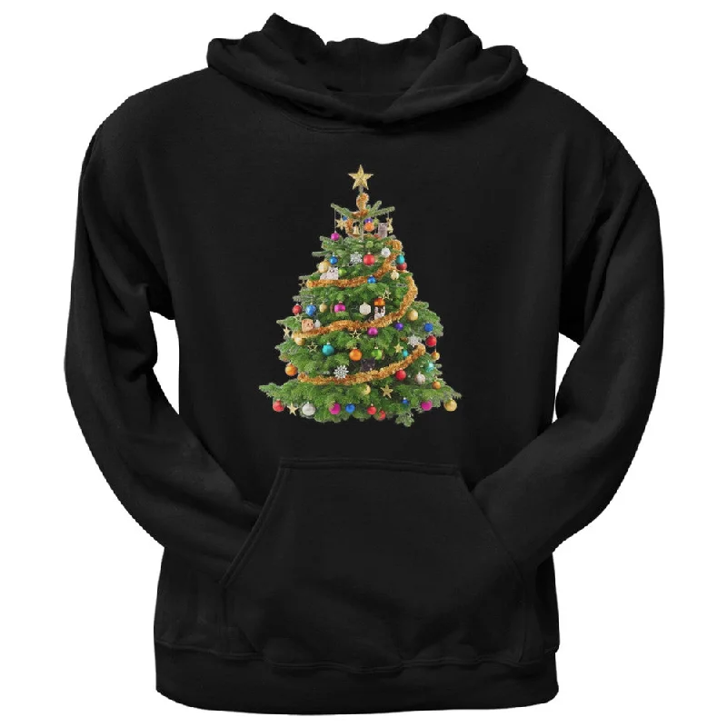 Cats In Christmas Tree Black Adult Hoodie